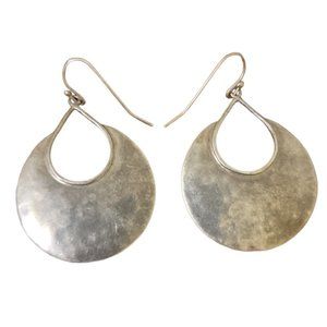 SILPADA-Sterling Silver Hammered 'Half Moon Bay' Crescent Hoop Earrings W1539